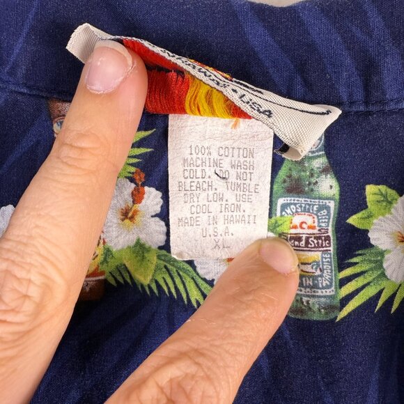 Pacific Legend Tropical Beer Hawaiian Shirt Mens XL Novelty Vacation - Picture 4 of 7